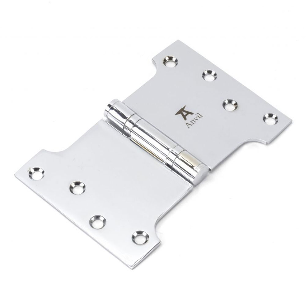 From the Anvil 4 Inch (102mm x 152mm) Parliament Hinge (Sold in Pairs) - Polished Chrome